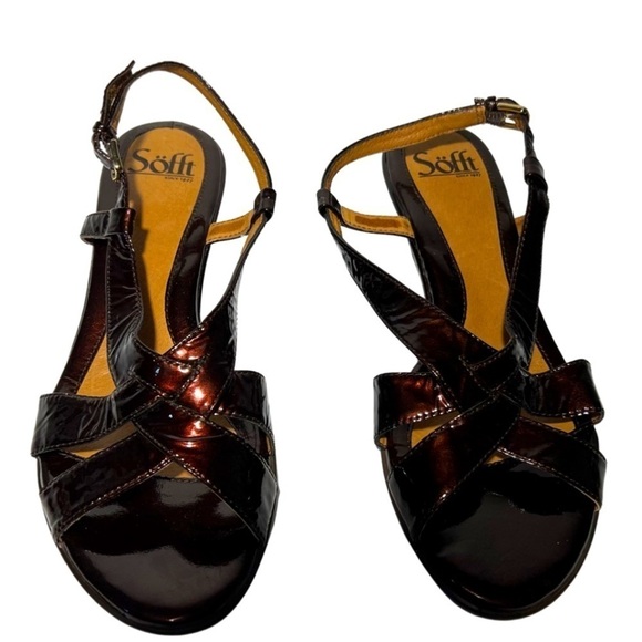 𝅺sofft SLING BACK OPEN TOE WEDGES‎ - Picture 1 of 4